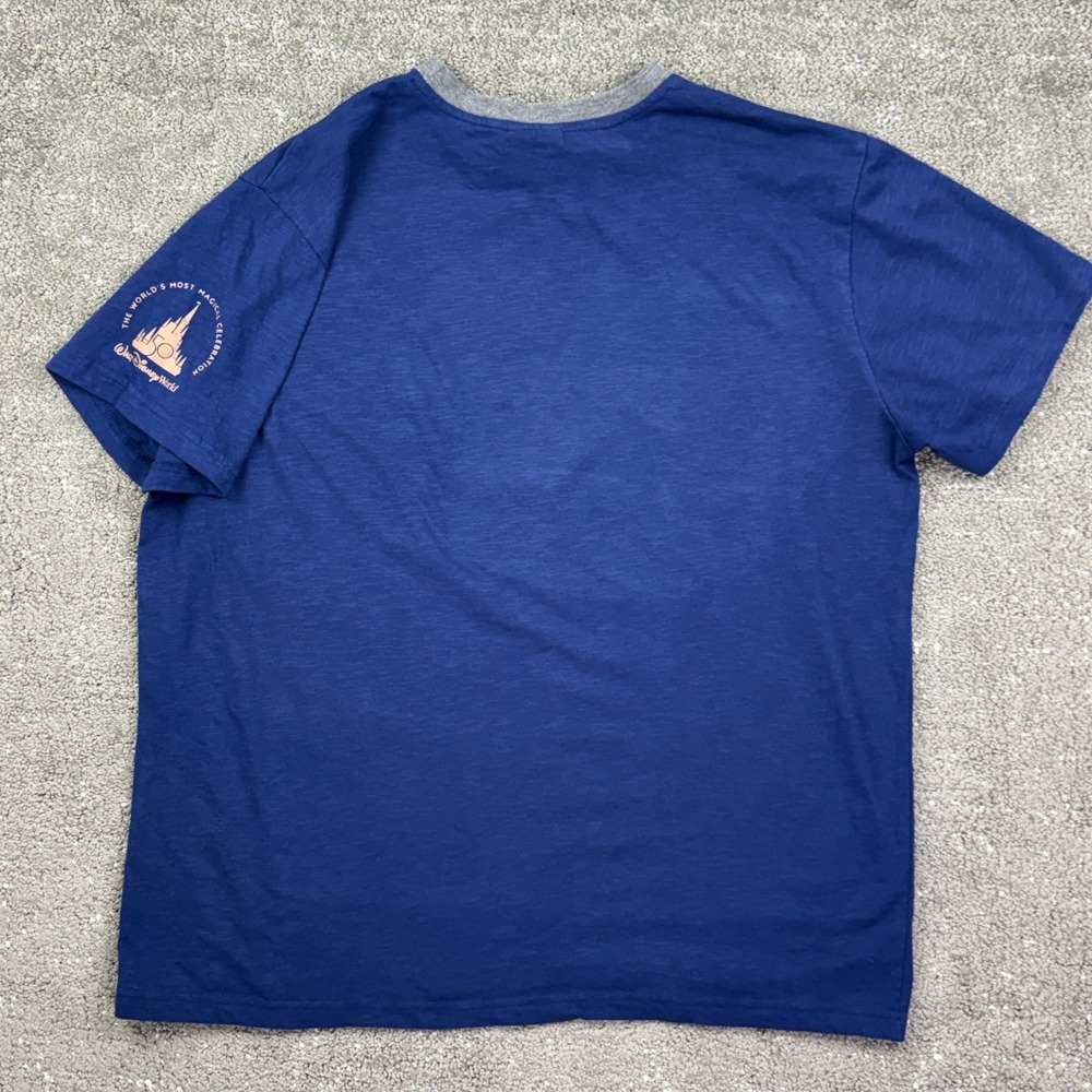 Disney T-Shirt Mens L Blue Walt Disney World 50th Anniversary Mickey Mouse Retro - Picture 3 of 6